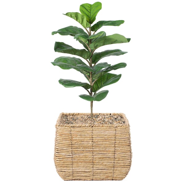 Vintiquewise Woven Square Flower Pot Planter with Leak-Proof Plastic Lining - Large QI003833.L - main